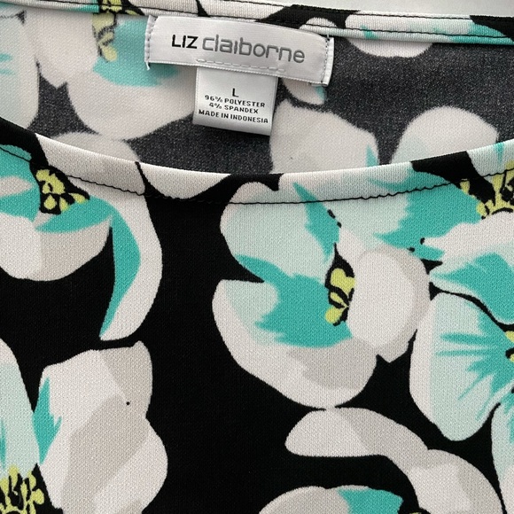 Liz Claiborne Floral Top, Size L, EUC. - Picture 2 of 3